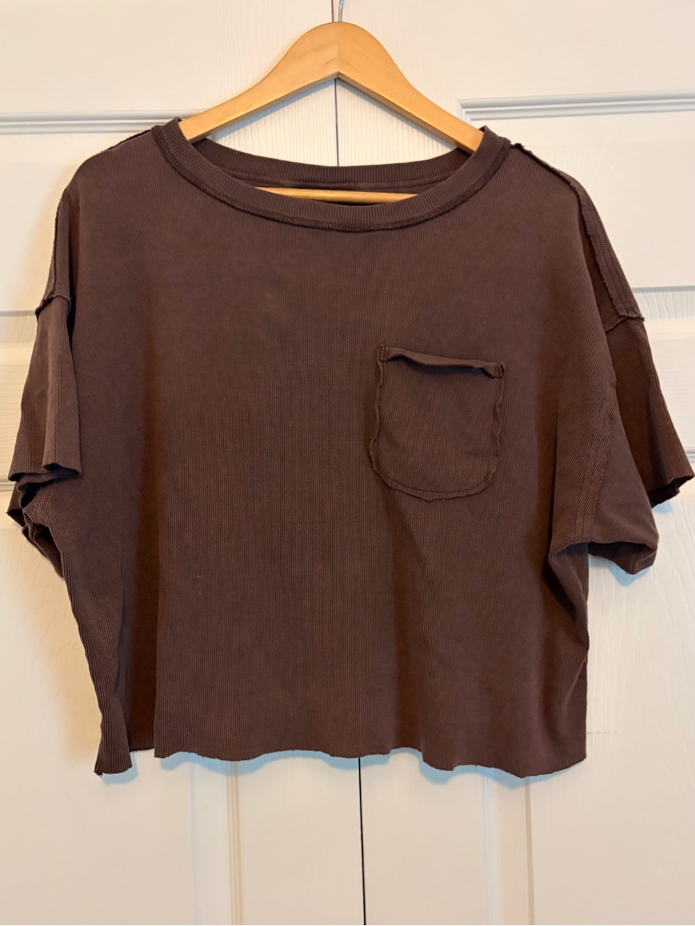 Raw Edge Crewneck Boxy Pocket Tee